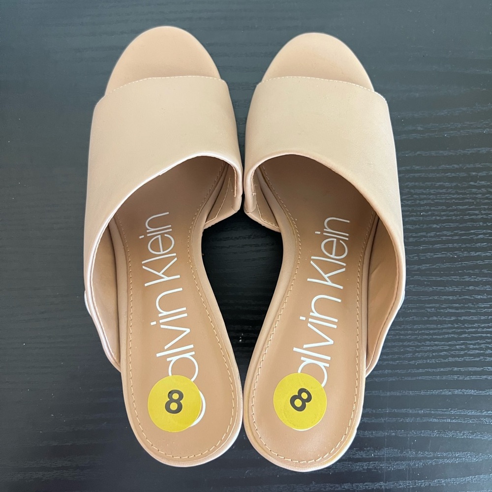 Calvin Klein Women's Cream Mules